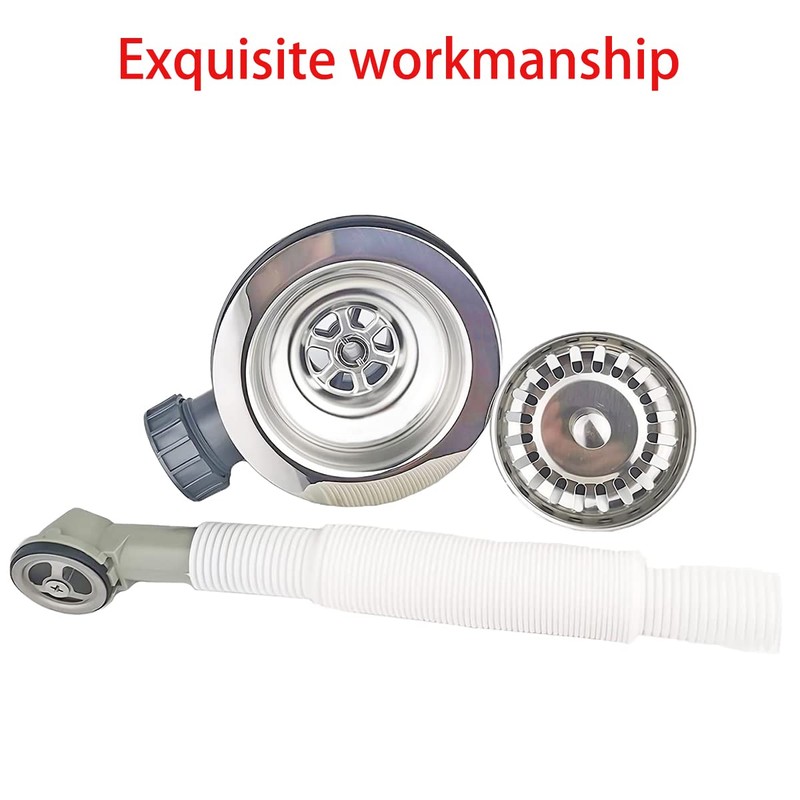 Qrity Sink Waste Kit 110mm, Stainless Steel Kitchen Sink Overflow