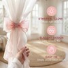 PASDUCHAS 4 Pack French Silky Bow Curtain Tiebacks, Pink Ribbon