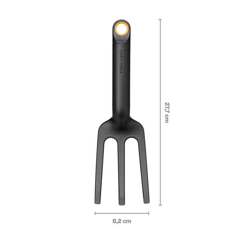 Fiskars Planting Fork with 3 prongs, Length: 28 cm, Glass