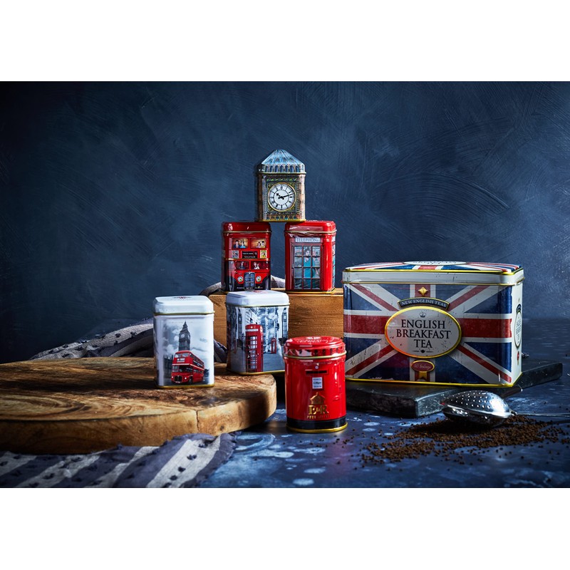 Iconic London Sights 6x Tea Tins with Fine English Breakfast
