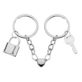 Magnetic Couple Keyring Gift for Boyfriend Girlfriend Anniversary Birthday Gifts for Husband Wife Christmas Wedding Gifts for Couple Keychain Gifts for Girlfriend Boyfriend Long Distnace Gifts 2pcs