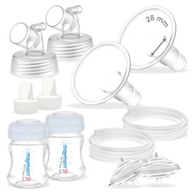 Maymom - Piezas de extractor de leche compatibles con Spectra S2 Spectra S1, incluyendo bridas (28 mm), válvulas, tubos, botellas, protectores de reflujo, no accesorios originales Spectra S2 (28 mm)