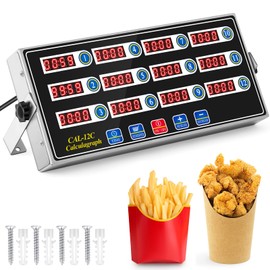 Relaxweex 12-Channel Digital Kitchen Timers Commercial Kitchen Timers for Cooking Large Digital Restaurant Loud Alarm Cooking Reminder for Food Truck Fryer Bakery Pizza Coffee Boiling Eggs