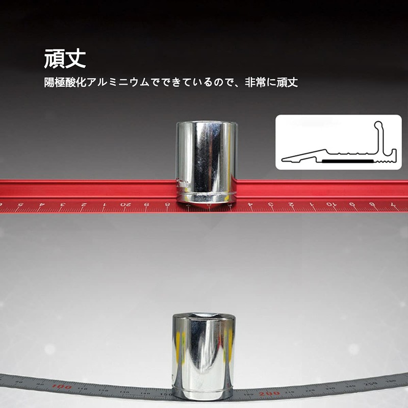 BAIYAN Drafting Straight Ruler, Aluminum, Black, 7.9 inches (20 cm)