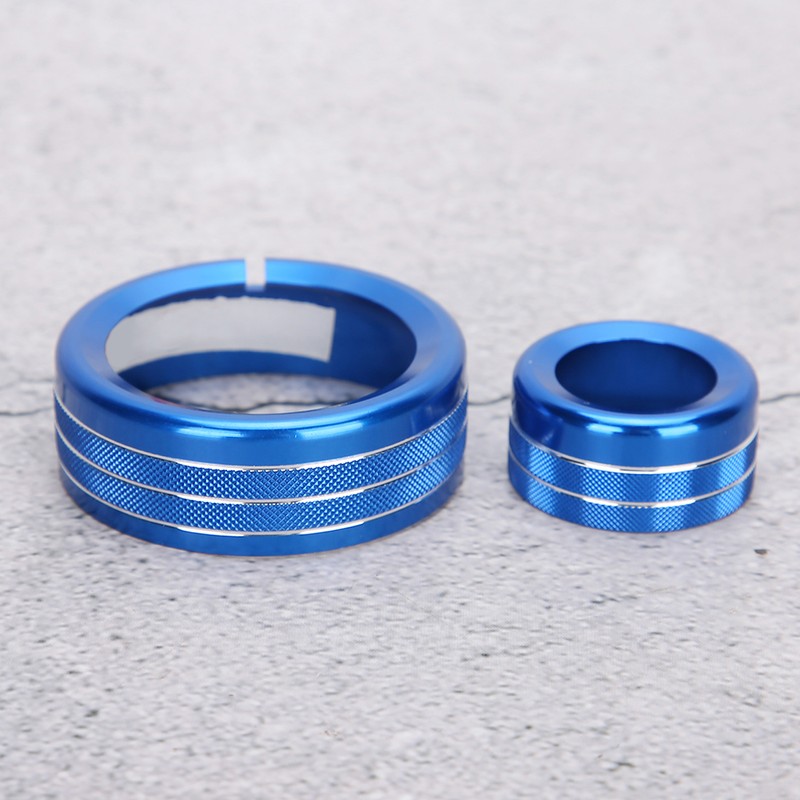 2Pcs Aluminum Alloy Multimedia Control Center Knob Ring Trim Fit