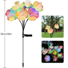 JJGoo 2 Pack Solar Garden Lights, Solar Flower Swaying Light for Outside, New Upgraded Outdoor Waterproof Light for Garden Patio Yard Front Porch Decor