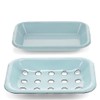 Two-Part Enamel Soap Dish - Blue