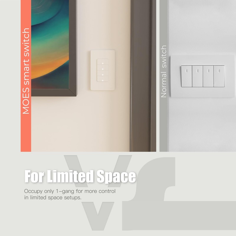 MOES 2nd Generation Zigbee Smart Switches 3 Gang, No Neutral