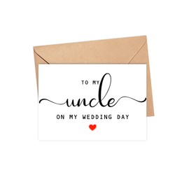 DiandDesignGift To My Uncle On My Wedding Day Card - Wedding Day Card - Family Of The Bride Or Groom Cards - Wedding Party Card - Calligraphy Card Uncle Wedding Day - Thank You Wedding Card