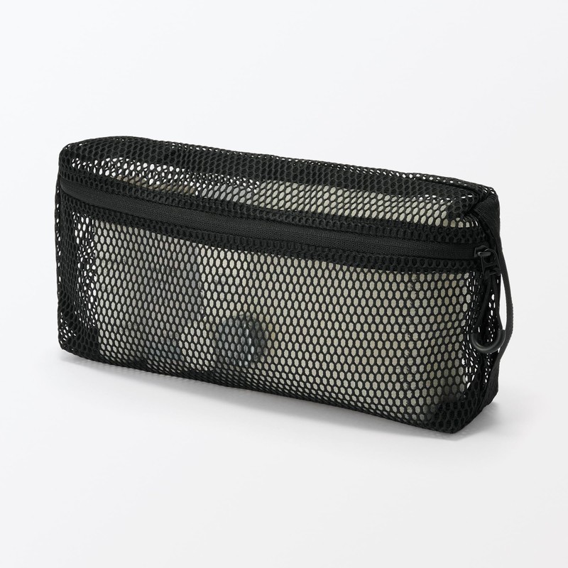 MUJI 84730306 3D Mesh Case, Black, L, Approx. 8.3 x