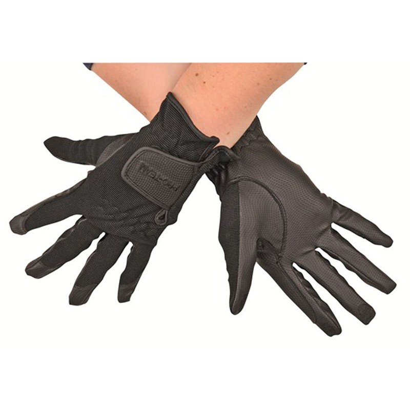 HKM Pro Team Riding Gloves with touchscreen function, brown