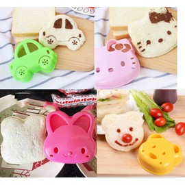 Bread Sandwich Maker Mold Sandwich Cookie Cutter for Kids -DIY Cartoon Cat,Bear Mouse Car Shape Cookie Cutter Lunch Lunchbox Bento Box of Childrens Boys Girls(4 Inch Long)