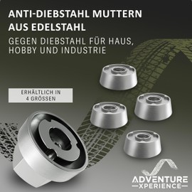 Adventure Xperience 4+1 Anti-Theft Nuts – Anti-Theft Security Nut with Special Key – Various Set Sizes, Special Shape – M5, M6, M8, M10 Stainless Steel (M8, 4 Nuts 1 Nut)