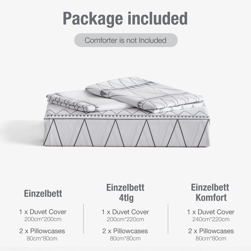 Lekesky Bed Linen (220 x 240 cm), 3 Pieces, Duvet