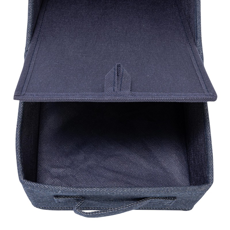 Collapsible Cotton Blend Rectangular Storage Drawer with Handle, Set of