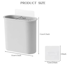 Toothbrush Holder Wall Mounted for Bathroom, Wall Toothbrush Holders for Electric Toothbrush, Toothpaste, Razor, Self Adhesive Wallmount Organizer (Grey