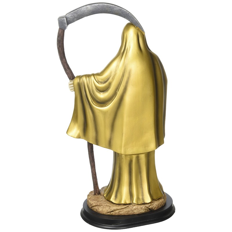 12 Inch Gold Santa Muerte Saint Death Grim Reaper Statue