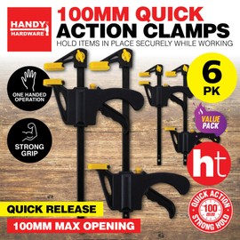 [6PCE] Handy Hardware Action Clamps, Secure Your Projects with Ease, Versatile and Heavy-Duty Clamping Solution for Woodworking and Metalworking