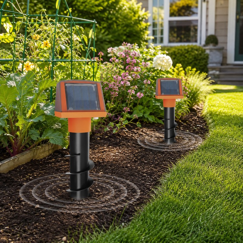 Solar Animal Repeller for Lawns and Gardens - Double-Sided Solar