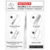 2 Pcs 25.5cm Cooking Tweezers Tongs Precision Serrated Tips, Stainless