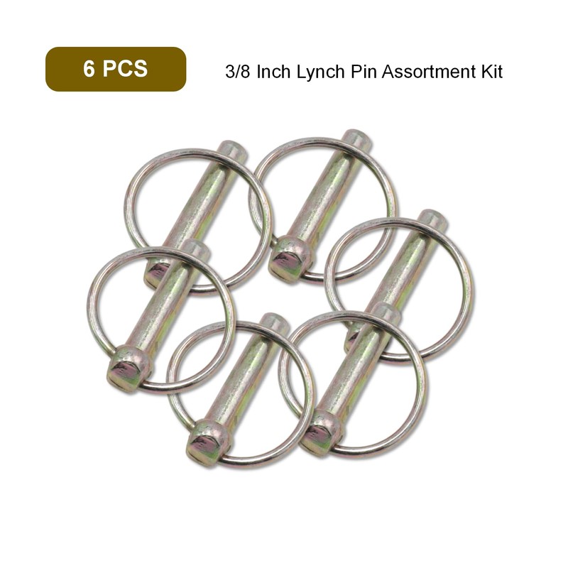 Joyangy 6-Pack Lynch Pin Clips with Ring for Hitch 3/8