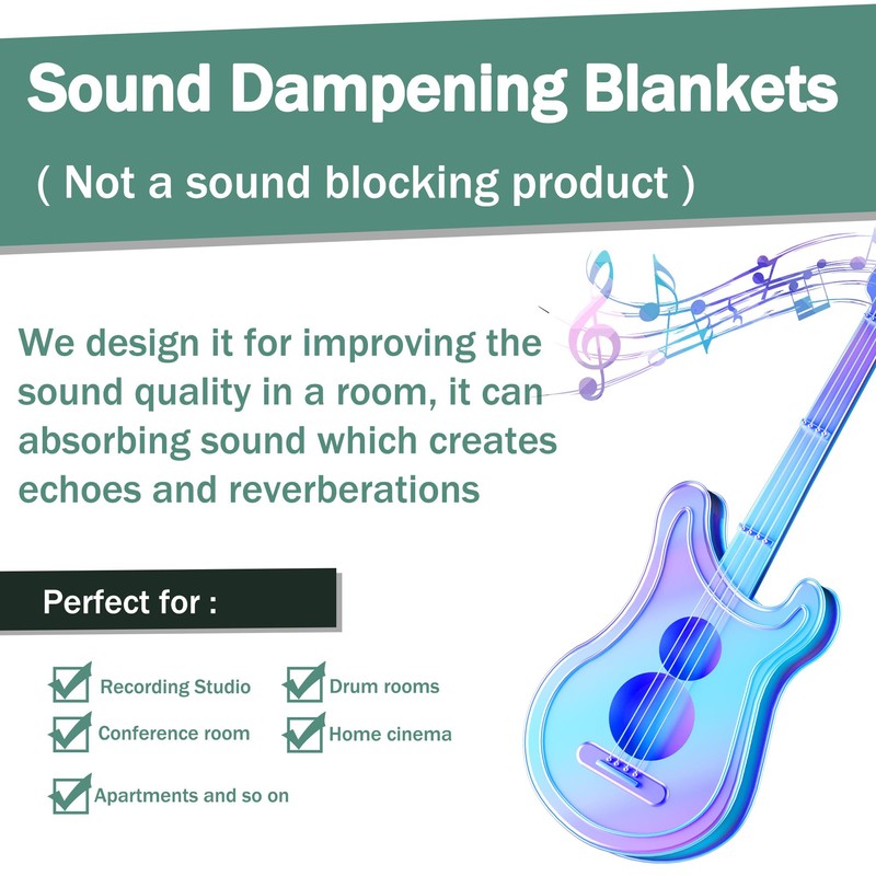 MABOZOO Studio Sound Blanket, 96x80 Large Soundproof Blanket with Grommets,