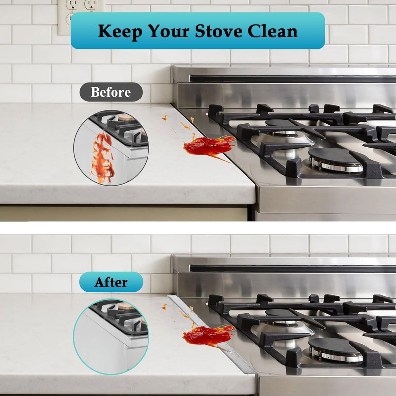Vikarland Stainless Steel Stove Gap Covers Retractable Filler Guards Range