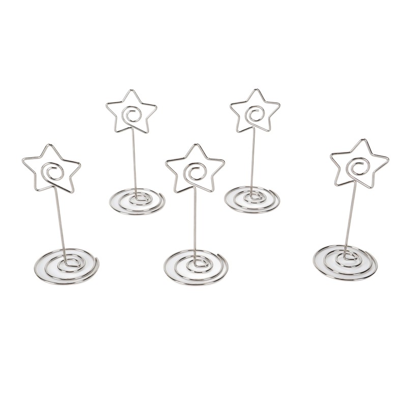 20PCS Desk Memo Clips Table Number Holder Star Shape Metal