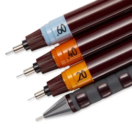 rOtring Isograph Fineliner Pen & Pencil College Set, 3 Technical Pens (0.20mm, 0.40mm, 0.60mm) and Mechanical Pencil (0.5mm) + Accessories