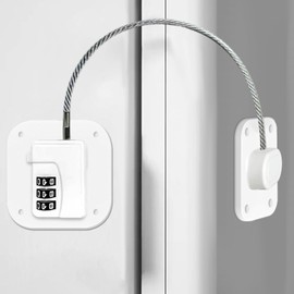 WOODOUNAI 2 Pcs Refrigerator Lock Combination Upgraded Heavy Duty Fridge Freezer Door Lock with Password Child Safety Locks for Cabinets Drawers Windows Closets by Strongholden (White)