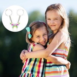 EQLEF Friends Keyring, Best Friend Key Fob, 2 Pieces, Magnetic Butterfly Keyring, Bff Gifts, Friendship Key Ring, Gift for Birthday, Christmas, Colourful