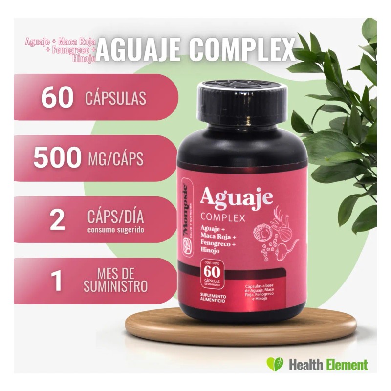 Aguaje Complex 60 Cápsulas | Fenogreco + Hinojo + Maca