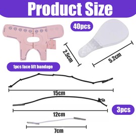 JchEnye 40 Sheets Face Lifting Tape and One V Face Bandage Per Pack, Lifting Line Tape, Face V Makeup Lifting Tool, Invisible Slimming Stickers, Face Slimming Stickers