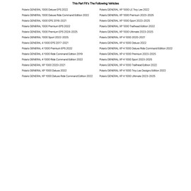 Tusk UTV Polycarb Rear Window Clear - Scratch Resistant Compatible with Polaris General 1000 EPS 2016-2025/General XP/XP4 1000 2023-2025