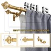 Lwiiom Heavy Duty Double Curtain Rod with Palm Leaves Finials