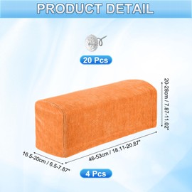 uxcell 4Pcs Stretch Armrest Covers, Chenille Soft Armchair Slipcovers Couch Recliner Arm Cover with Twist Pins for Chair Sofa Protector, Orange