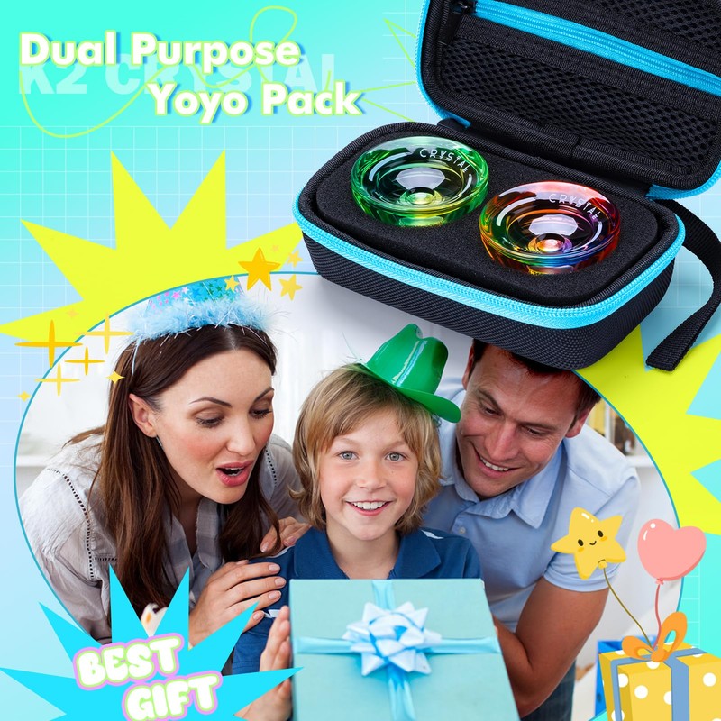 Dual Purpose Yoyos K2 Crystal Gradient, Responsive Yoyo for Kids