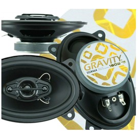 4X Gravity SGR464 4x6-Inch 4-Way 180 Watts Peak Power CEA Rated Car Audio Full Range Speakers Made with Alpha Cellulose Cones and Moisture Resistant Rubber Surround -2 Pairs