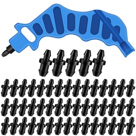 1 Pcs Drip Irrigation Tubing Hole Punch Tool for Easier 1/4 Inch Fitting Emitter Insertion and 50 Drip Irrigation Plugs Goof Plugs for Hose or Tubing End Caps Puncture to Insert Fittings(Novel Style)