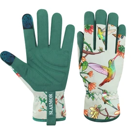 Gardening gloves for women, women's gardening gloves with touch screen, microfibre leather gardening gloves for yard, cleaning, gardening, landscaping, picking, plants
