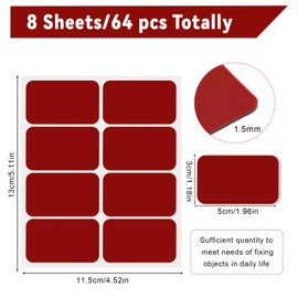 Tikplus 64 Stück Klebepads Doppelseitig Extra Stark, Wasserdicht Schaumstoff Klebepads, Rechteckig Montageband, 3 x 5 cm Doppelklebeband für Zuhause Schule Büro Auto