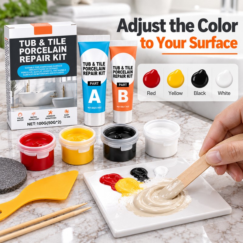 Tub & Tile Porcelain Repair Kit for Chips and Cracks