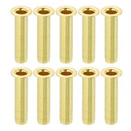 uxcell 10Pcs Fit for 3mm(1/8") Tube ID Brass Compression Fitting, Insert Tube Support Compression Sleeve Fitting, Sleeve Ferrules for Water Oil Air Pipe