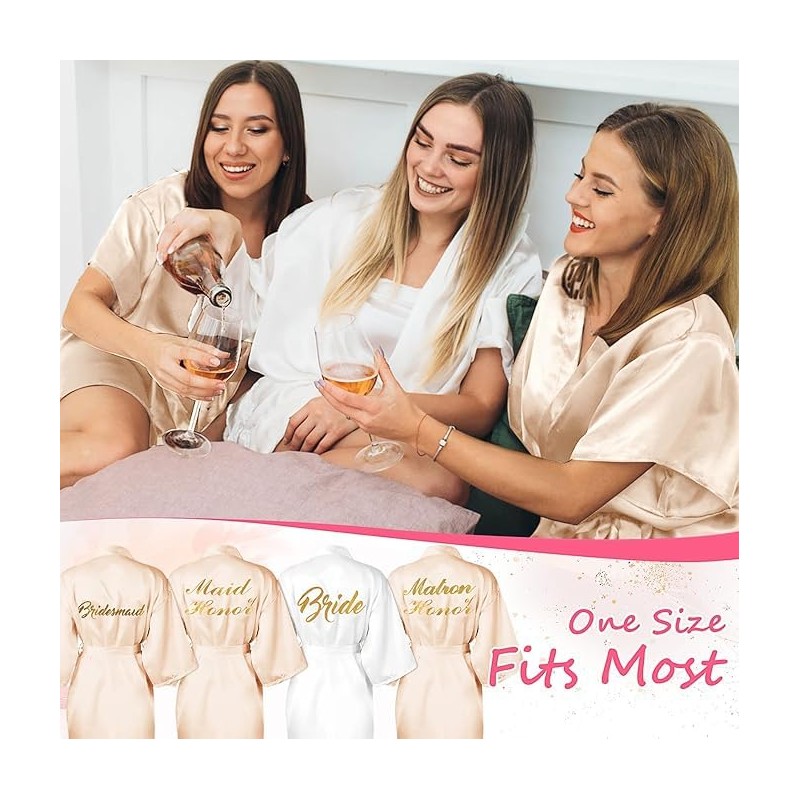 6 Pcs Bridesmaids Robes for Wedding Bridal Robes Maid of