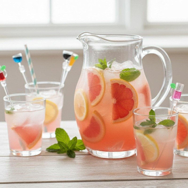 10 Pcs Colorful Swizzle Sticks Cocktail Clear Beverage Stirrers MultiColor