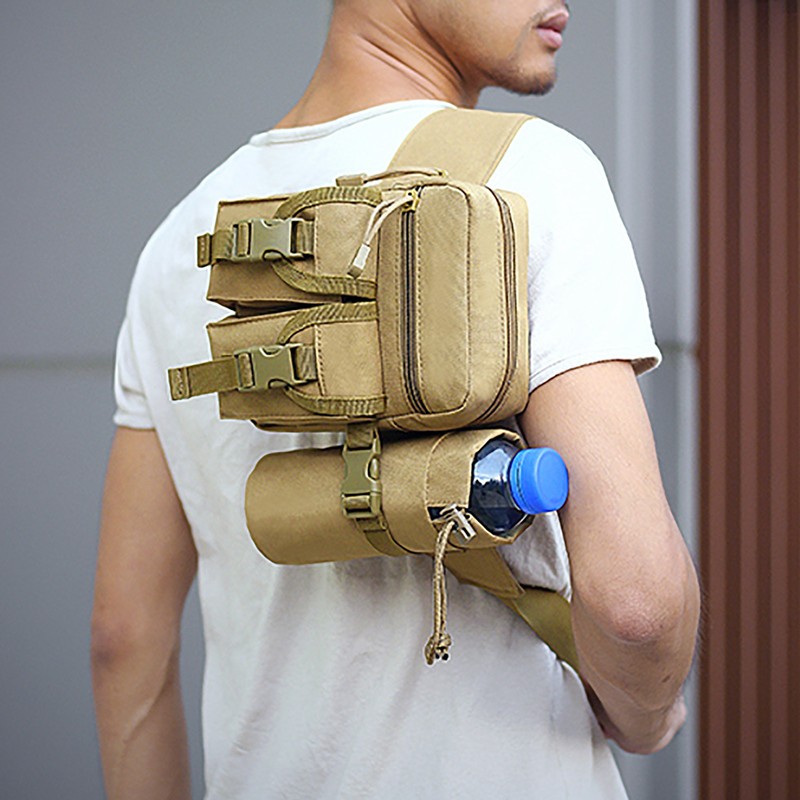 Unisex Waist Bag Bottle Pocket Waterproof Wearproof Lightweight Large Capacity