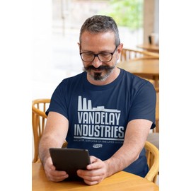 Ripple Junction Seinfeld Adult Vandelay Industries Crew T-Shirt Large Navy