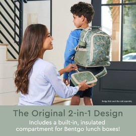 Bentgo Kids 2-in-1 Backpack & Insulated Lunch Bag (Dino Fossils)