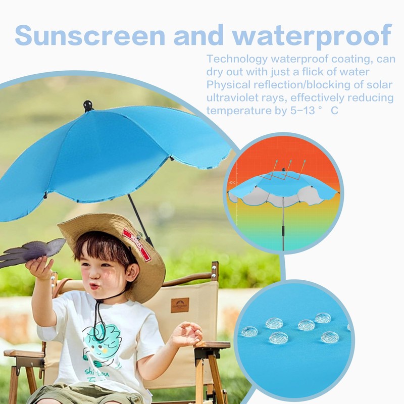 Darcappria Universal Baby Stroller Sun Protection Parasol, with Umbrella Clip