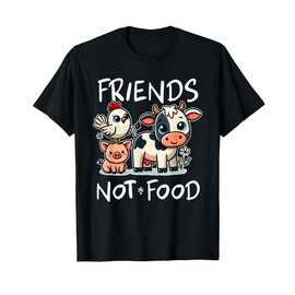 Friends Not Food Funny Vegan Vegetarian Cute Animals Gift T-Shirt